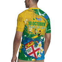 Malampa Fiji Day Rugby Jersey 10 October Together We Grow Grunge Tapa Motifs