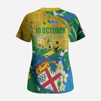 Malampa Fiji Day Scrub Top 10 October Together We Grow Grunge Tapa Motifs