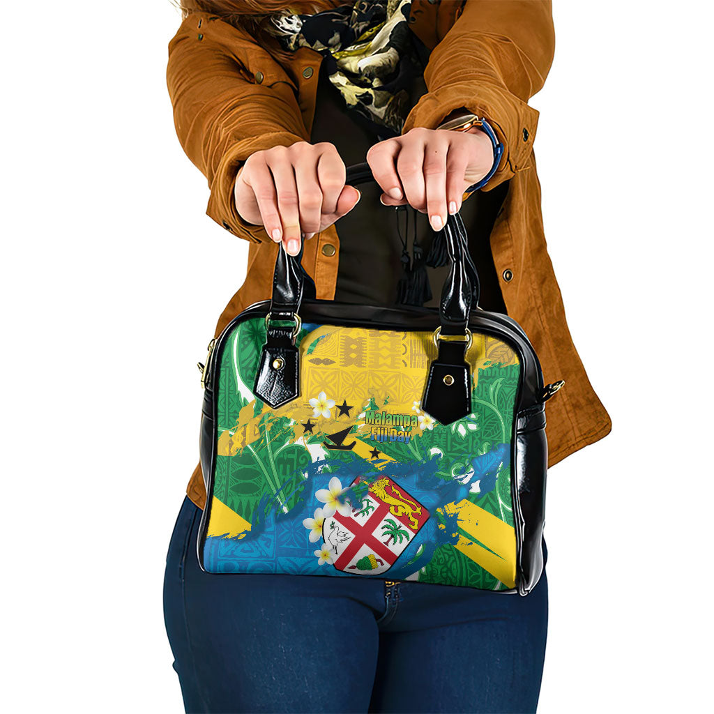 Malampa Fiji Day Shoulder Handbag 10 October Together We Grow Grunge Tapa Motifs