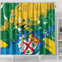 Malampa Fiji Day Shower Curtain 10 October Together We Grow Grunge Tapa Motifs