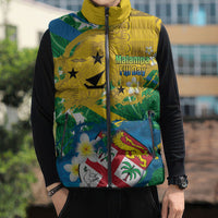 Malampa Fiji Day Sleeveless Puffer Jacket 10 October Together We Grow Grunge Tapa Motifs