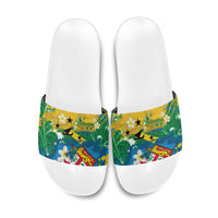Malampa Fiji Day Slide Sandals 10 October Together We Grow Grunge Tapa Motifs