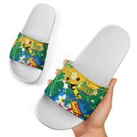 Malampa Fiji Day Slide Sandals 10 October Together We Grow Grunge Tapa Motifs
