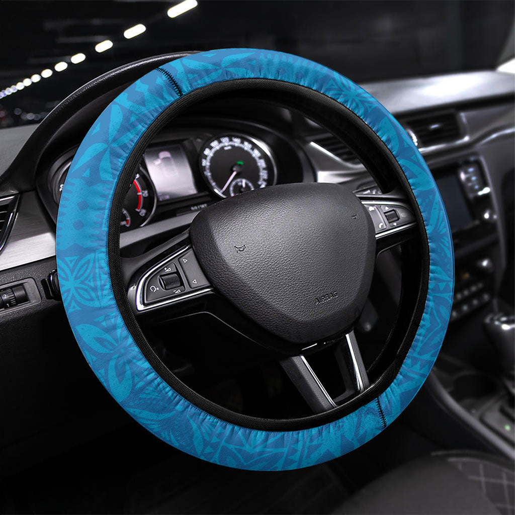 Malampa Fiji Day Steering Wheel Cover 10 October Together We Grow Grunge Tapa Motifs