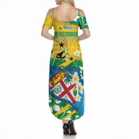 Malampa Fiji Day Summer Maxi Dress 10 October Together We Grow Grunge Tapa Motifs