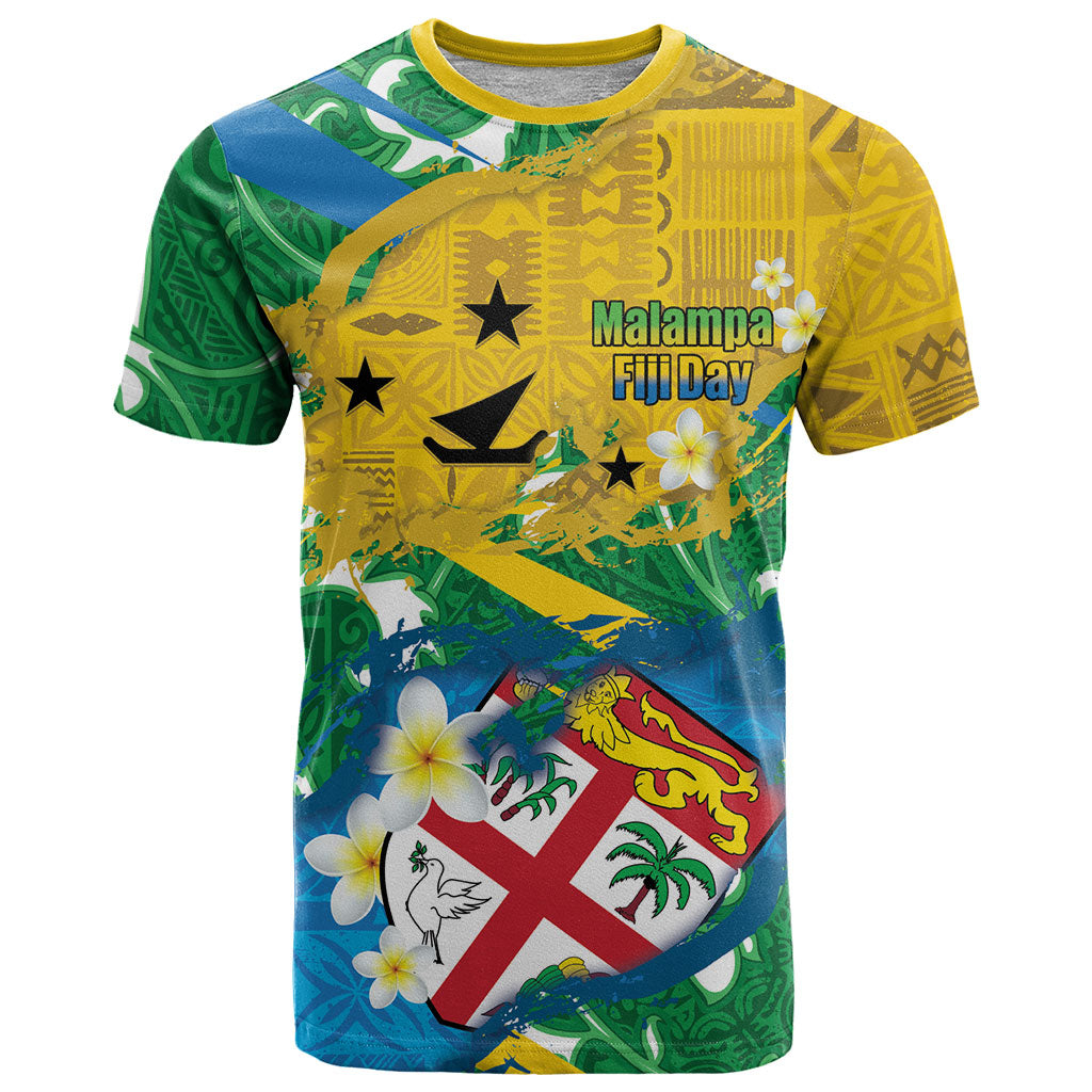Malampa Fiji Day T Shirt 10 October Together We Grow Grunge Tapa Motifs