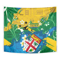 Malampa Fiji Day Tapestry 10 October Together We Grow Grunge Tapa Motifs