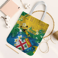 Malampa Fiji Day Tote Bag 10 October Together We Grow Grunge Tapa Motifs