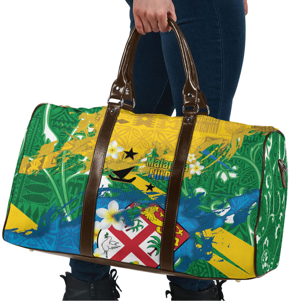 Malampa Fiji Day Travel Bag 10 October Together We Grow Grunge Tapa Motifs