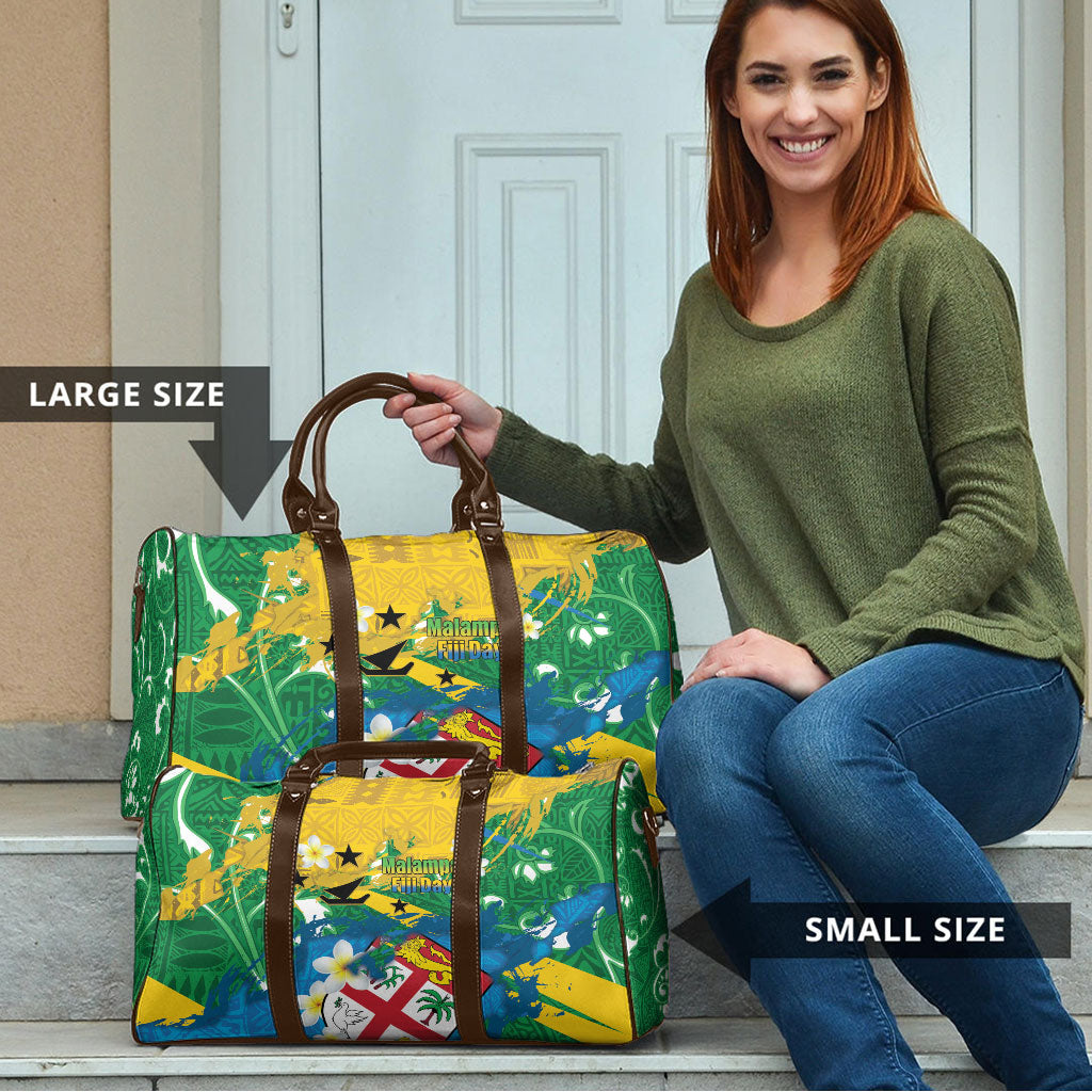 Malampa Fiji Day Travel Bag 10 October Together We Grow Grunge Tapa Motifs