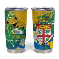 Malampa Fiji Day Tumbler Cup 10 October Together We Grow Grunge Tapa Motifs