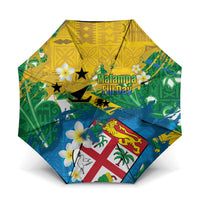 Malampa Fiji Day Umbrella 10 October Together We Grow Grunge Tapa Motifs