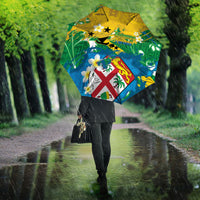 Malampa Fiji Day Umbrella 10 October Together We Grow Grunge Tapa Motifs
