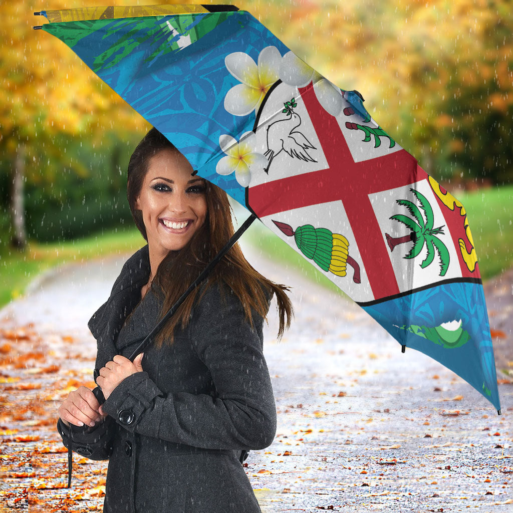 Malampa Fiji Day Umbrella 10 October Together We Grow Grunge Tapa Motifs