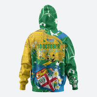 Malampa Fiji Day Zip Hoodie 10 October Together We Grow Grunge Tapa Motifs