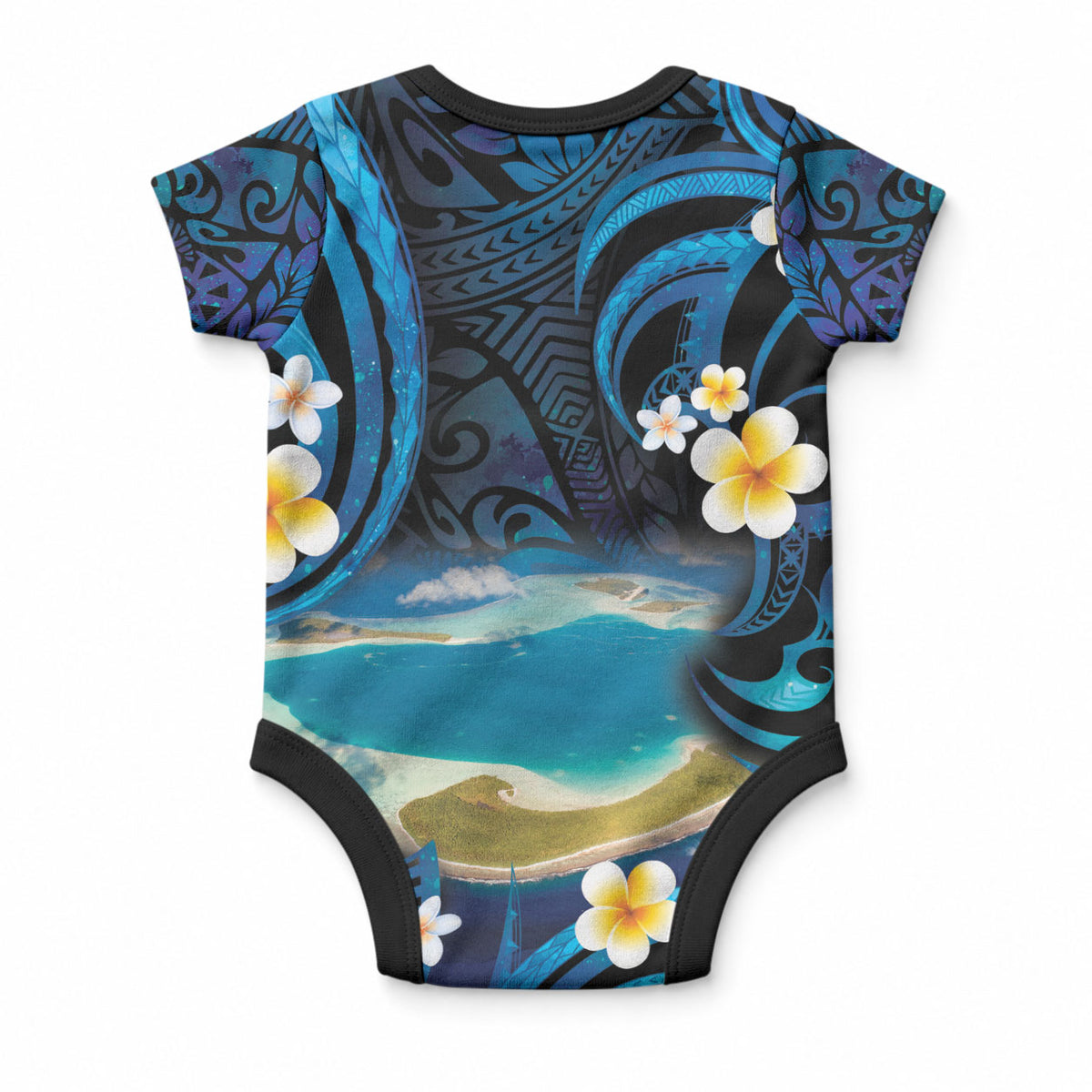 French Polynesia Tetiaroa Atoll Baby Onesie Polynesian Curves Style LT14 - Polynesian Pride