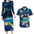 French Polynesia Tetiaroa Atoll Couples Matching Long Sleeve Bodycon Dress and Hawaiian Shirt Polynesian Curves Style