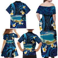French Polynesia Tetiaroa Atoll Family Matching Off Shoulder Maxi Dress and Hawaiian Shirt Polynesian Curves Style