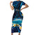 French Polynesia Tetiaroa Atoll Family Matching Short Sleeve Bodycon Dress and Hawaiian Shirt Polynesian Curves Style