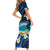 French Polynesia Tetiaroa Atoll Family Matching Short Sleeve Bodycon Dress and Hawaiian Shirt Polynesian Curves Style