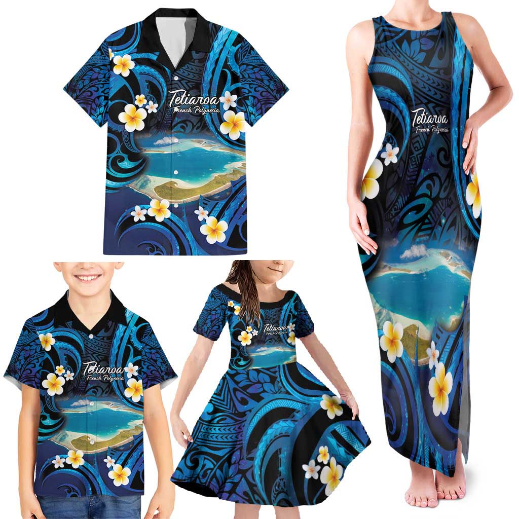 French Polynesia Tetiaroa Atoll Family Matching Tank Maxi Dress and Hawaiian Shirt Polynesian Curves Style