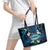 French Polynesia Tetiaroa Atoll Leather Tote Bag Polynesian Curves Style