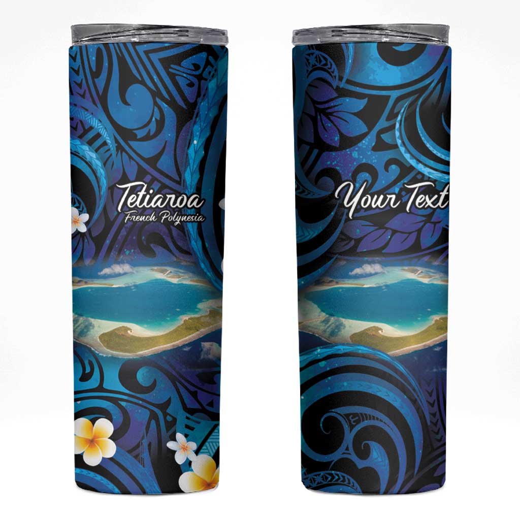 Personalised French Polynesia Tetiaroa Atoll Skinny Tumbler Polynesian Curves Style