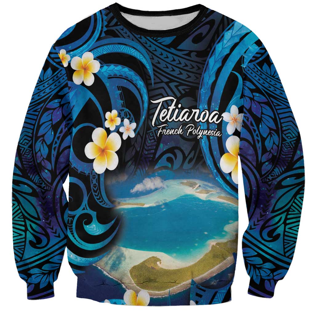 French Polynesia Tetiaroa Atoll Sweatshirt Polynesian Curves Style