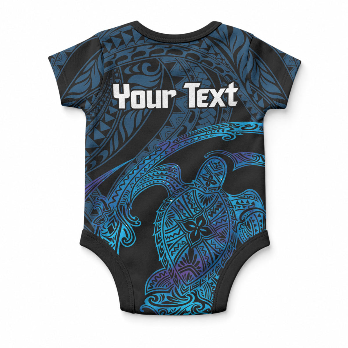 Personalised Tahiti Moorea Atoll Baby Onesie Polynesian Sea Turtle LT14 - Polynesian Pride