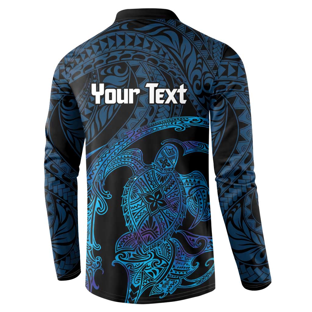 Personalised Tahiti Moorea Atoll Button Sweatshirt Polynesian Sea Turtle