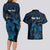Personalised Tahiti Moorea Atoll Couples Matching Long Sleeve Bodycon Dress and Hawaiian Shirt Polynesian Sea Turtle