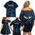 Personalised Tahiti Moorea Atoll Family Matching Off Shoulder Short Dress and Hawaiian Shirt Polynesian Sea Turtle