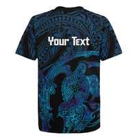 Personalised Tahiti Moorea Atoll Rugby Jersey Polynesian Sea Turtle