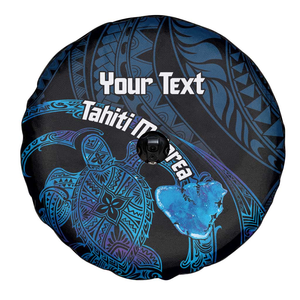 Personalised Tahiti Moorea Atoll Spare Tire Cover Polynesian Sea Turtle