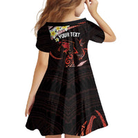 Personalised Tahiti Bora Bora Family Matching Short Sleeve Bodycon Dress and Hawaiian Shirt Manta Rays With Polynesian Plumeria LT14 - Polynesian Pride