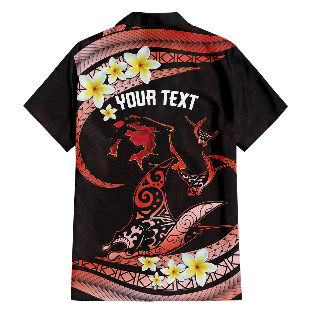 Personalised Tahiti Bora Bora Family Matching Short Sleeve Bodycon Dress and Hawaiian Shirt Manta Rays With Polynesian Plumeria LT14 - Polynesian Pride