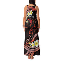 Personalised Tahiti Bora Bora Family Matching Tank Maxi Dress and Hawaiian Shirt Manta Rays With Polynesian Plumeria