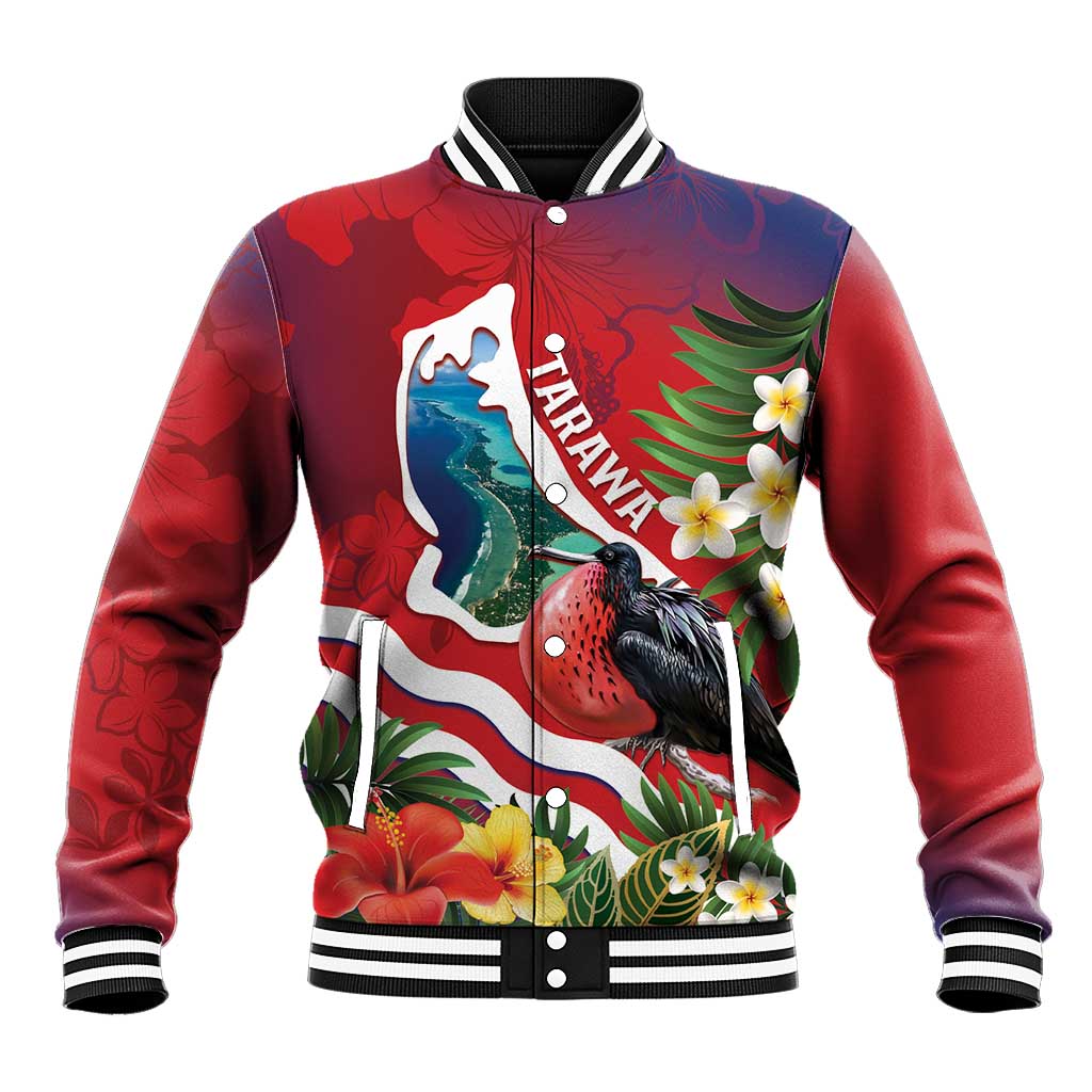 Personalised Kiribati Tarawa Atoll Baseball Jacket Frigate Bird With Map Tropical Style