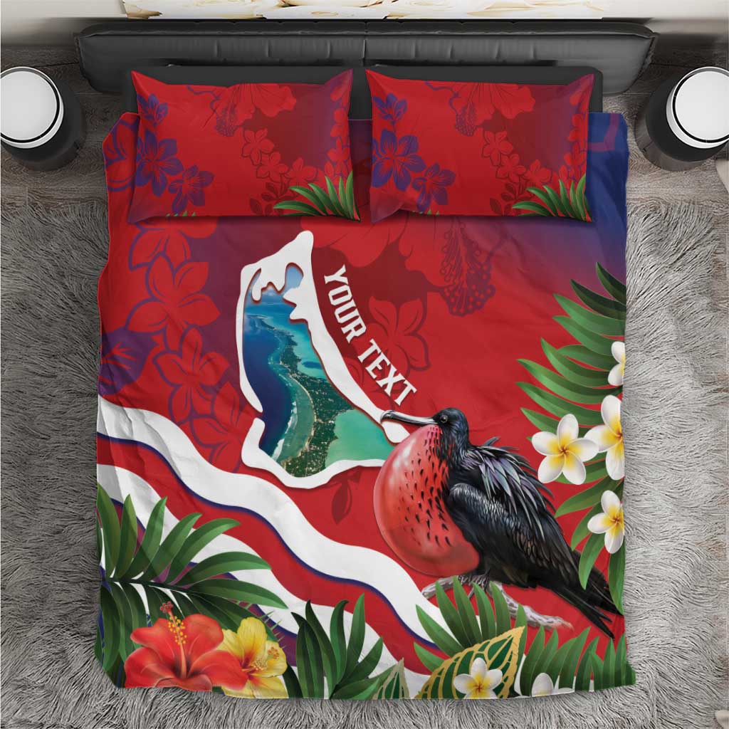 Personalised Kiribati Tarawa Atoll Bedding Set Frigate Bird With Map Tropical Style