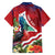 Personalised Kiribati Tarawa Atoll Family Matching Off Shoulder Short Dress and Hawaiian Shirt Frigate Bird With Map Tropical Style