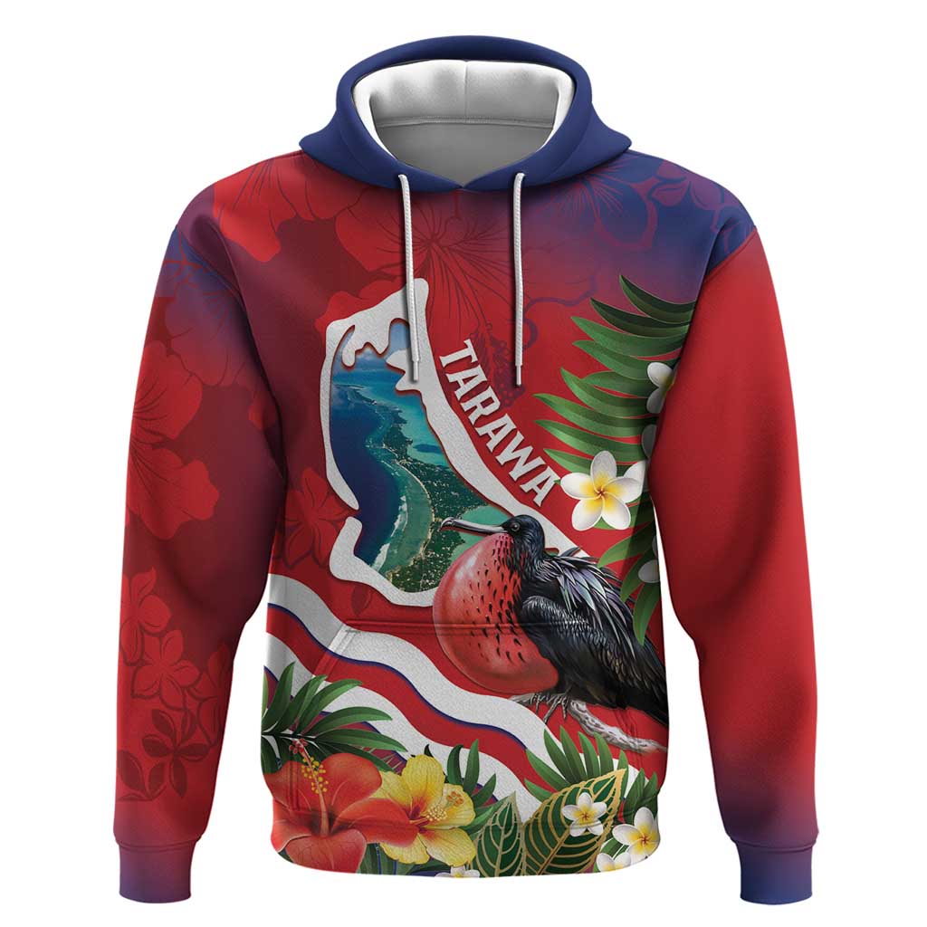 Personalised Kiribati Tarawa Atoll Hoodie Frigate Bird With Map Tropical Style