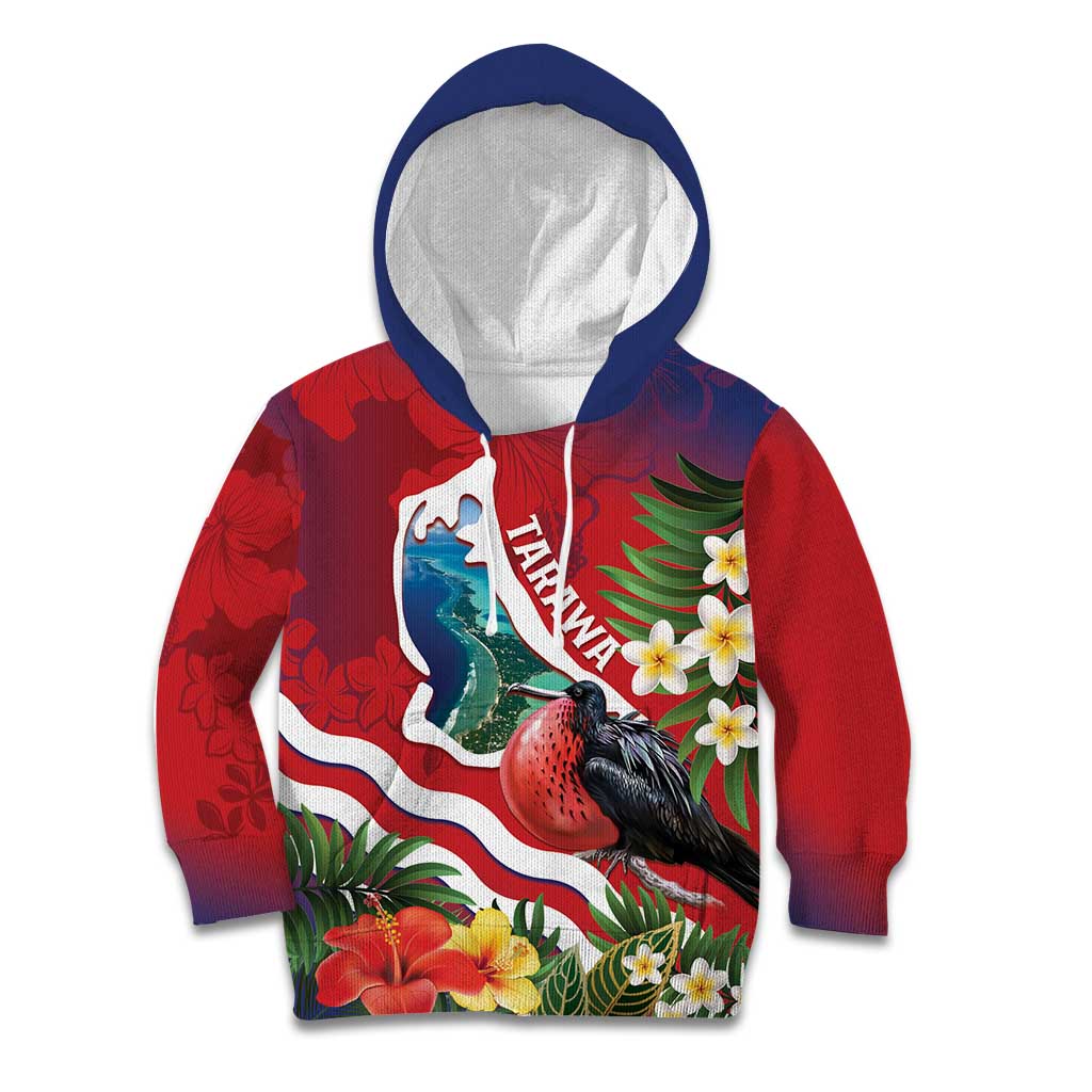 Personalised Kiribati Tarawa Atoll Kid Hoodie Frigate Bird With Map Tropical Style