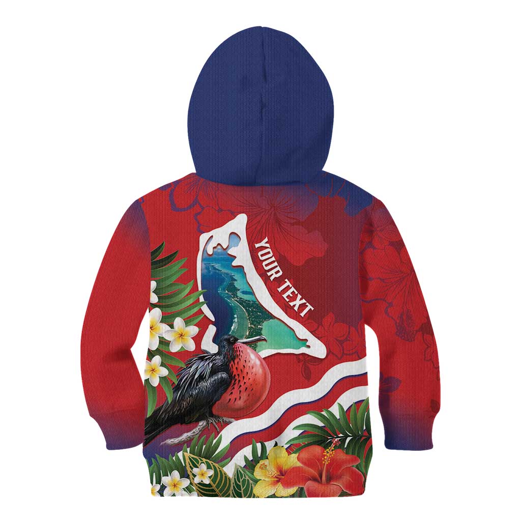Personalised Kiribati Tarawa Atoll Kid Hoodie Frigate Bird With Map Tropical Style