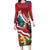 Personalised Kiribati Tarawa Atoll Long Sleeve Bodycon Dress Frigate Bird With Map Tropical Style