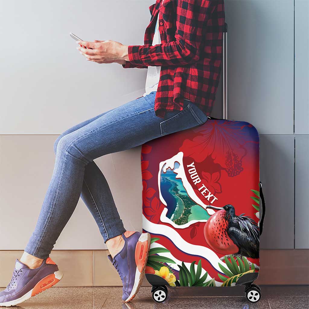 Personalised Kiribati Tarawa Atoll Luggage Cover Frigate Bird With Map Tropical Style