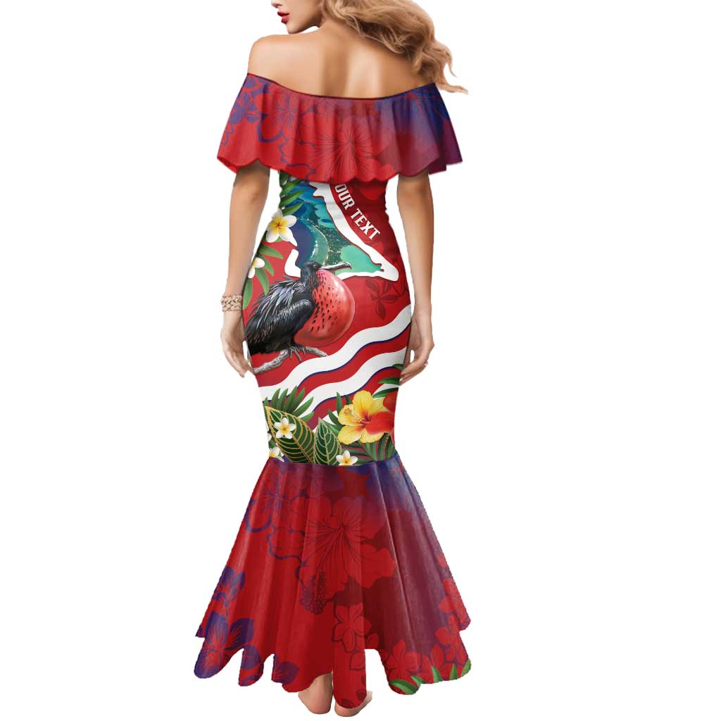 Personalised Kiribati Tarawa Atoll Mermaid Dress Frigate Bird With Map Tropical Style