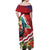 Personalised Kiribati Tarawa Atoll Off Shoulder Maxi Dress Frigate Bird With Map Tropical Style