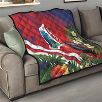 Personalised Kiribati Tarawa Atoll Quilt Frigate Bird With Map Tropical Style