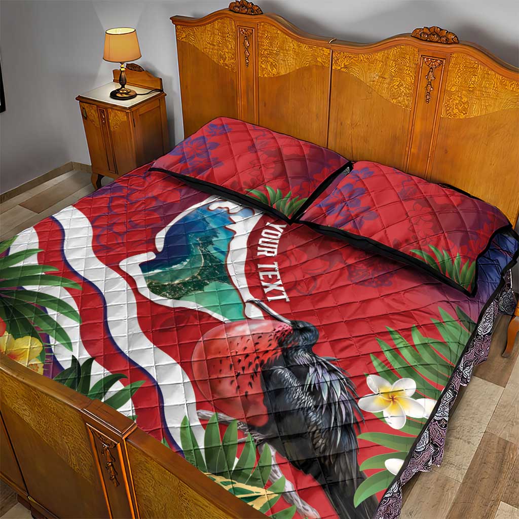 Personalised Kiribati Tarawa Atoll Quilt Bed Set Frigate Bird With Map Tropical Style