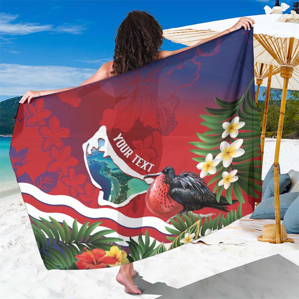 Personalised Kiribati Tarawa Atoll Sarong Frigate Bird With Map Tropical Style